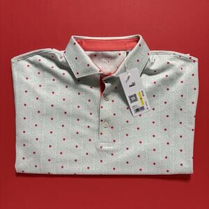 Puma Pique Botanic Golf Polo Green Blue Peach Frost NWT 628831-01 Men’s Medium